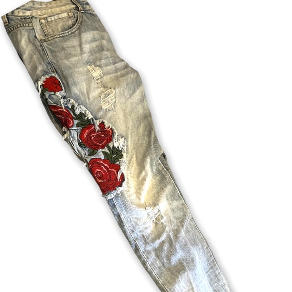 Floral jeans